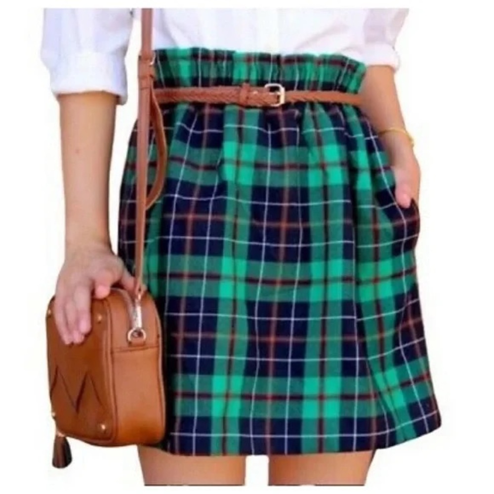 J crew Dublin Tartan City plaid mini skirt size 00 fits size 2-4